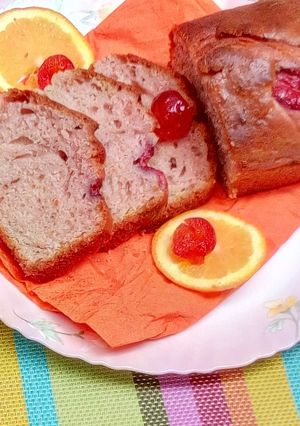 A picture of Cashew nut strawberry cake.