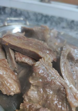 Una foto de Churrasquitos de paleta desmenuzada