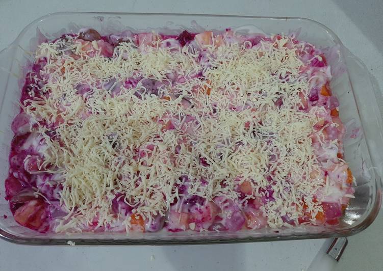 Resep masakan Salad buah pink | Resep Bumbu Salad buah pink Yang Mudah Dan Praktis