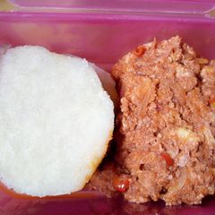 A picture of Yam egg sauce.
