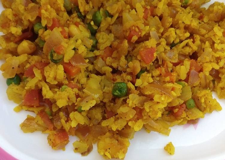 Steps to Make Homemade Poha (healthy for dieting)