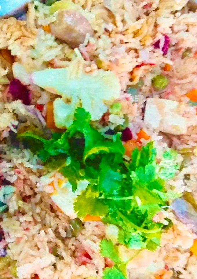 குயிக் ரிச் காய்கறி பிரியாணி (kaaikaari biriyani recipe in Tamil) செய்முறை முக்கிய புகைப்படம்