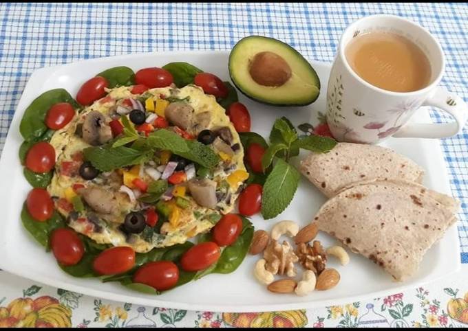 Recipe of Eric Ripert Chees double omlate and suba ki taza tea