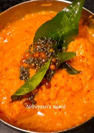 A picture of Coconut red chili chutney.