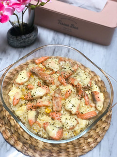 Foto resep Salmon Baked Butter Rice