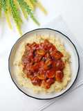 8. Polenta with Mushroom Bolognese