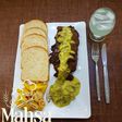خوراک زبان با سس قارچ