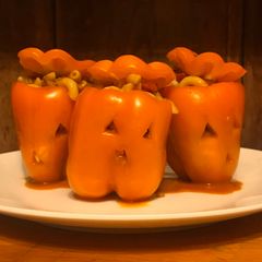 A picture of Jack-O-Lantern Chili Mac.