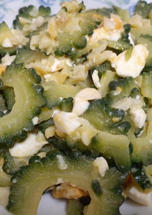 Foto resep Pare oseng telur asin