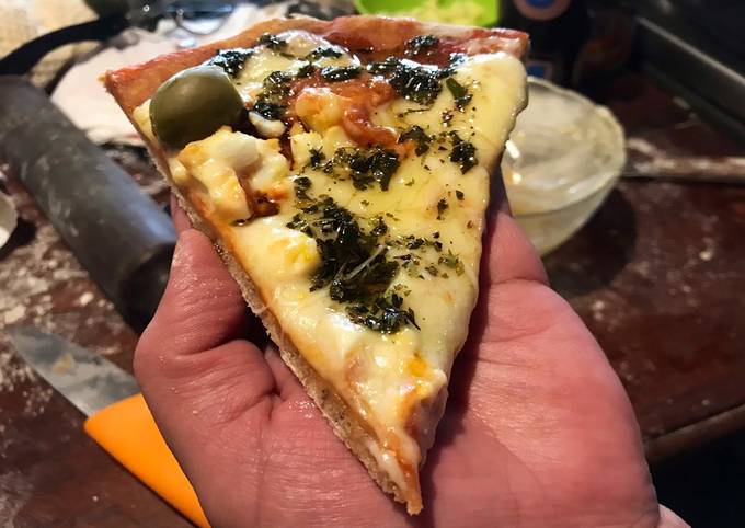 Pizza a la piedra con masa madre Receta de Pedro Angel Lazarte- Cookpad