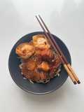 Bakmie babi kecap dan pangsit udang goreng