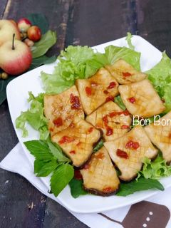 Hình của món Nấm Đùi Gà Áp Chảo Chay.