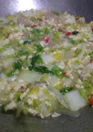 Foto resep Sayur Sawi Putih pakai Telur + Baso ANTI GAGAL