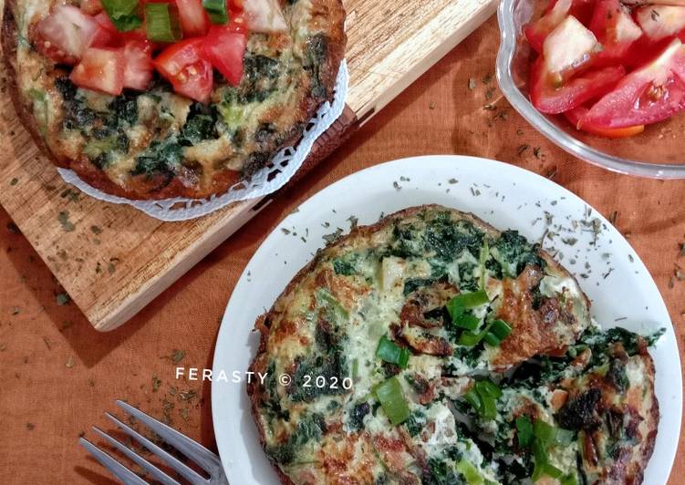 Langkah Mudah untuk Membuat Spinach Omelette / Telur Dadar Bayam, Lezat