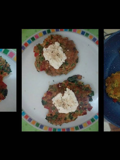 Una foto de Tortitas de berenjena, cilantro y espinacas