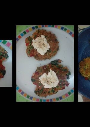 Una foto de Tortitas de berenjena, cilantro y espinacas