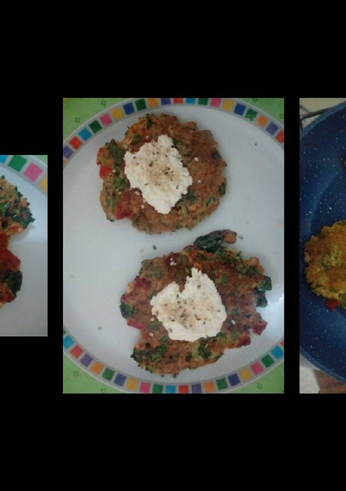 Una foto de Tortitas de berenjena, cilantro y espinacas