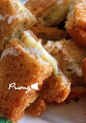 รูปของ ขนมปังทอดไส้กล้วยหอม🍞🍌