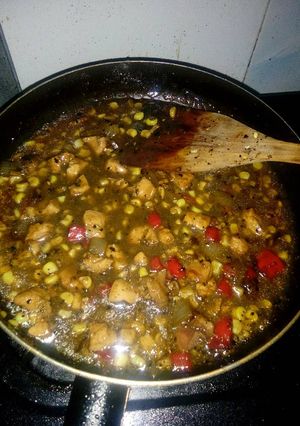 Foto resep Ayam dadu saos paprika jagung lada hitam