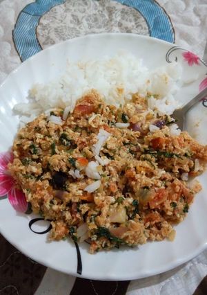 A picture of Scrammbled eggs with rice #localfoodcontest_mombasa.