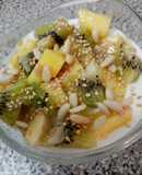 Macedonia de frutas con queso fresco