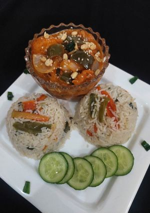 A picture of Kung pao chicken.