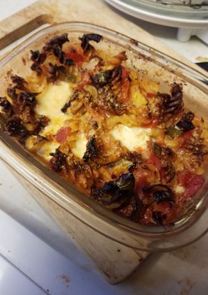 A picture of Vegetable pasta bake.