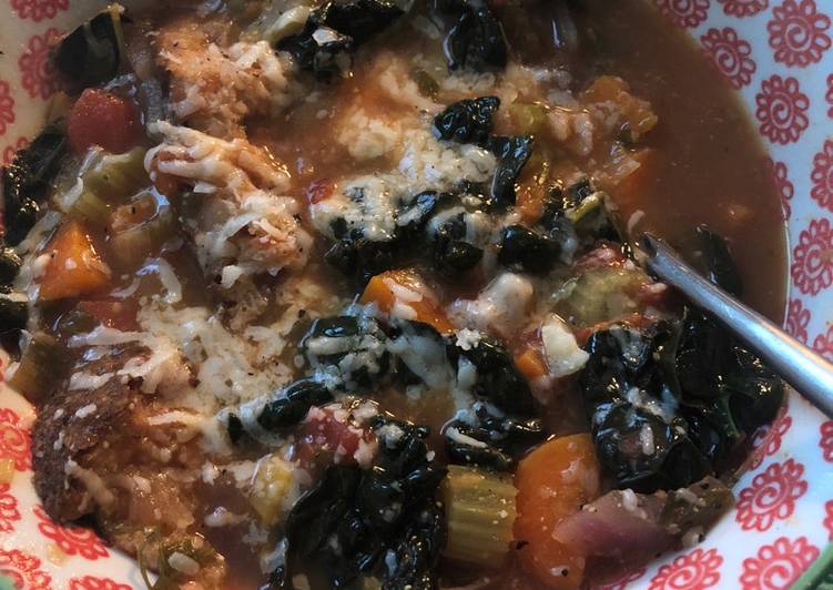 Steps to  Best ever Ribollita: white bean, tomato and cavolo nero soup - vegetarian