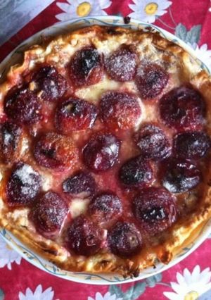 Une photo de Tarte aux pêches de vigne et crème citron