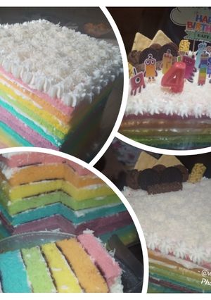 Foto resep Rainbow cake / tart rainbow (pelangi)