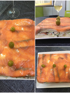 Una foto de Pastel 🎂 de salmón súper refrescante para verano