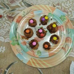 A picture of Chocolate besan ladoo.