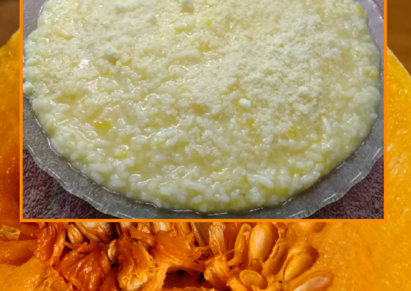 Sopa crema de arroz y calabaza