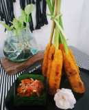 Sate Lilit Tempe dengan Sambal Matah khas Bali