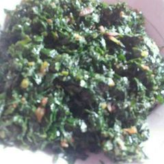 A picture of Fried kale.