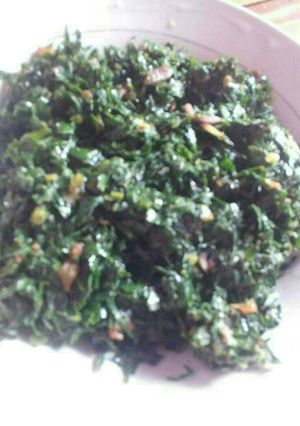 A picture of Fried kale.