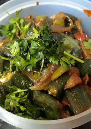 A picture of Special Sindhi Masala Okra / Bhindi.