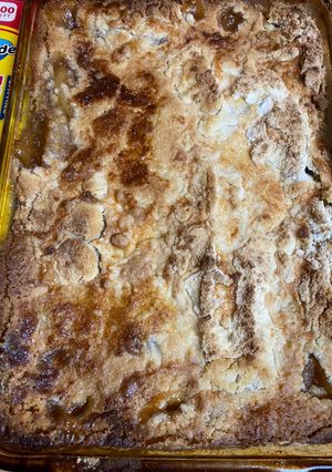A picture of The Best Caramel Apple Cobbler Dump Cake.
