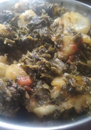 A picture of Aalu methi.