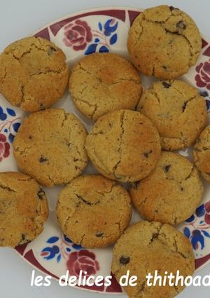Une photo de Cookies sans œuf à la cassonade