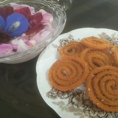 A picture of Dabeli flavoured Chakli with leftover Potatoes.
