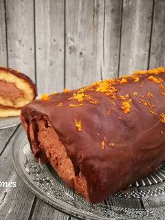 Una foto de Brazo de gitano de trufa y naranja