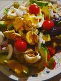 Βραδινό με λαχανικά, αυγά, balsamic με μέλι και λάδι καρύδας!!