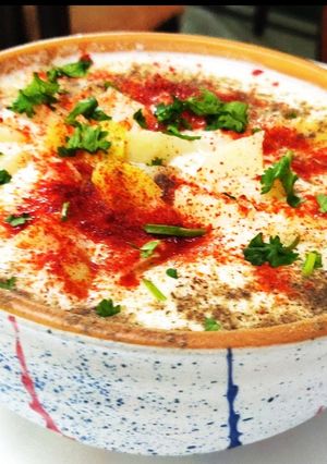 A picture of Vrat Aloo Raita (Potato Yogurt Raita for Fasting).