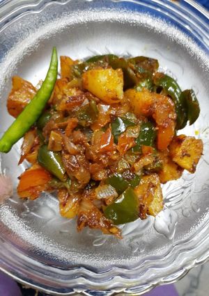 A picture of Spicy shimla mirch.