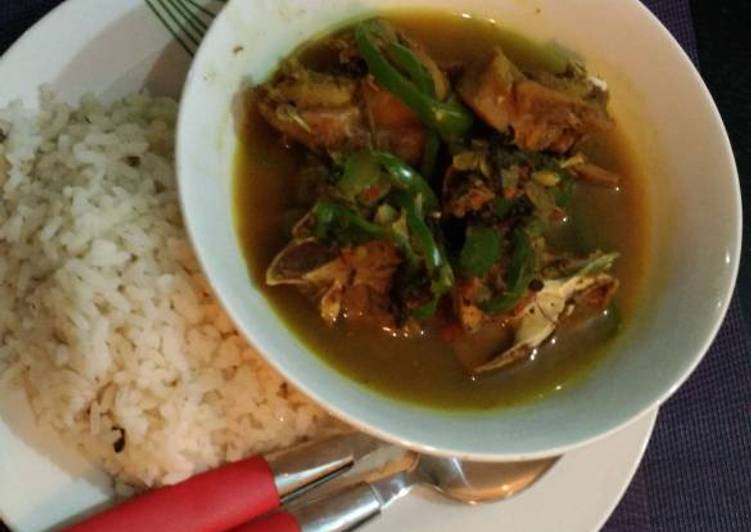 Recipe of Award-winning Ofada rice with chicken pepper soup