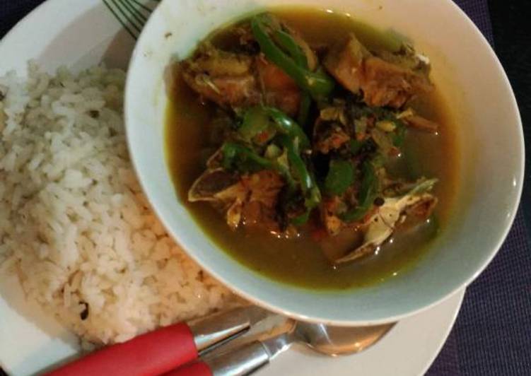 Recipe of Ofada rice with chicken pepper soup in 16 Minutes for Beginners