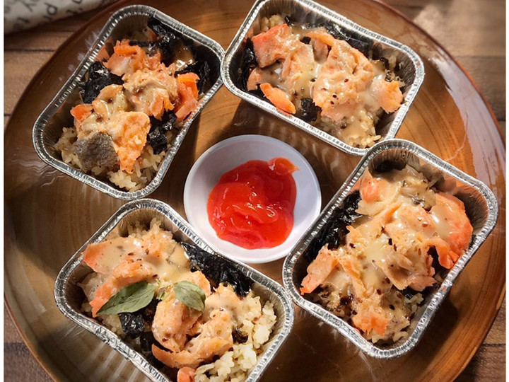 Langkah Mudah untuk Membuat Salmon Mayo Rice (Tanpa Mentai) Rumahan