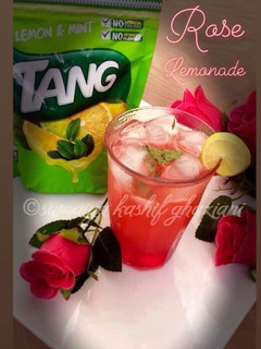 A picture of Rose lemonade #ramadankitayari.
