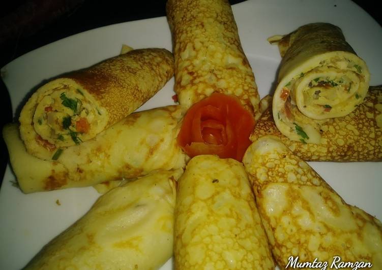 Steps to Cook Perfect Crepe egg rolls | So Yummy Food Recipe From My Kitchen